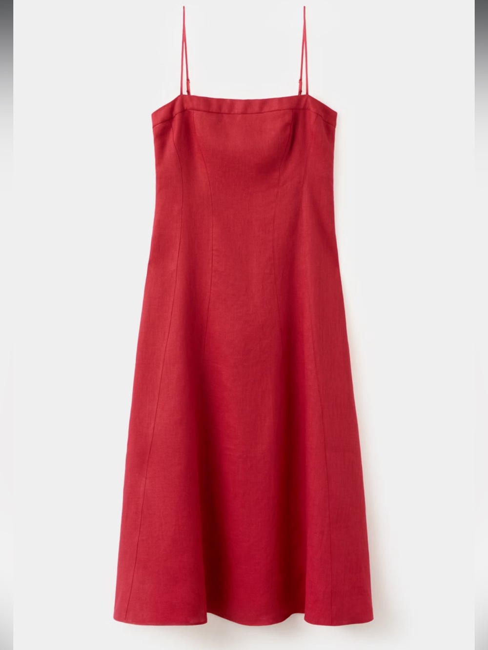 MANGO 100% Linen Dress Large Red NWT